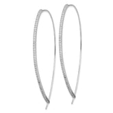Sterling Silver Rhodium-plated CZ Threader Earrings